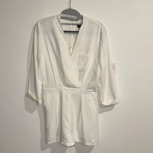 Topshop‎ White V-Neck Romper Size 10